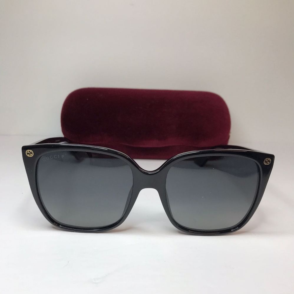 💯 original Gucci Grey Gradient Cat Eye Ladies Sunglasses GG0022S 001 - Picture 3 of 11
